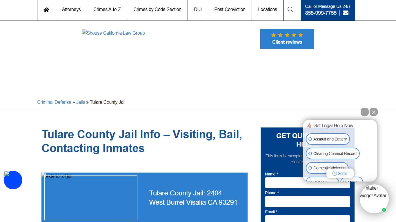 Tulare County Jail Info – Visiting, Bail, Contacting Inmates