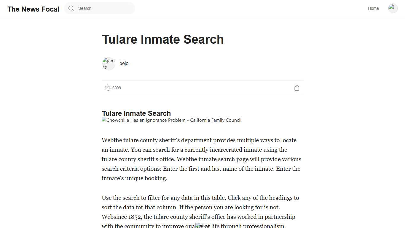 Tulare Inmate Search